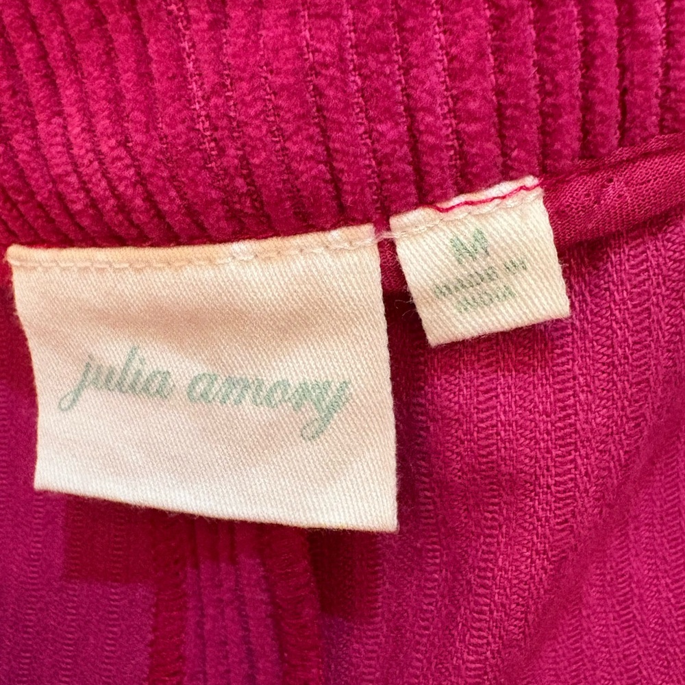 High-Rise Wide-Leg Corduroy Pants in Fuchsia - Picture 4 of 4